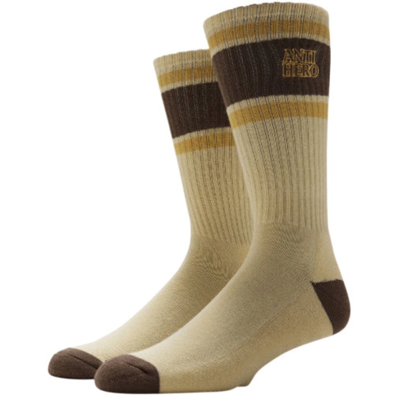 Antihero (almost) Flushable Crew Socks – Cream/Brown