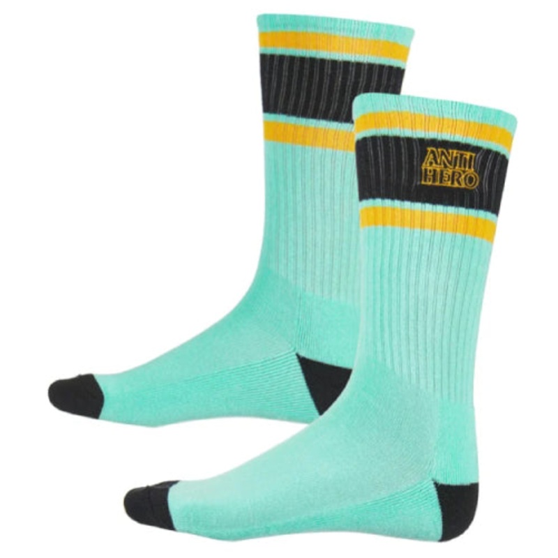 Antihero Outline Embroidered Crew Socks – Green