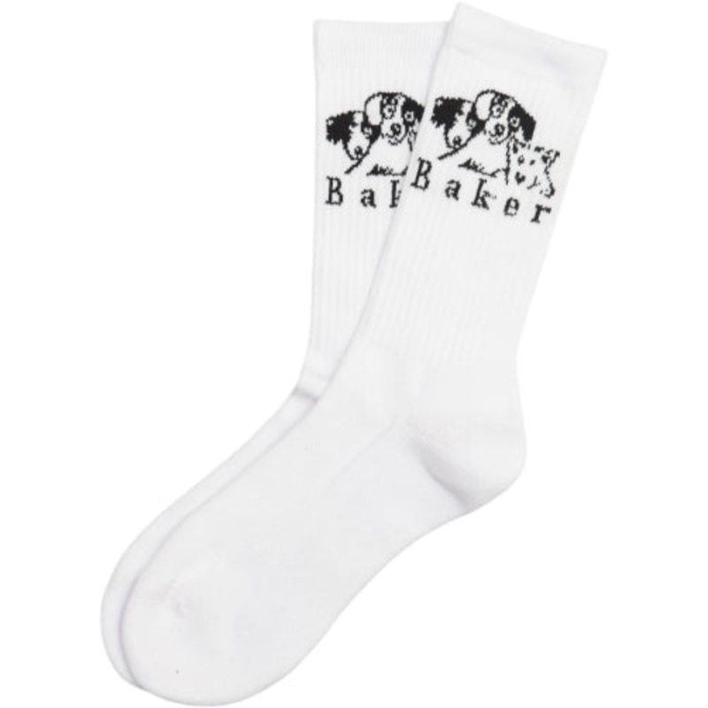 Baker Where My Dogs At Socks – White