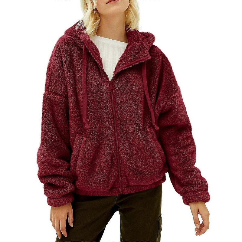 (NEWPATTERN)Women’s hooded fleece lightweight jacket Spring, Fall and winter fashion, fleece coat | Fruugo SG